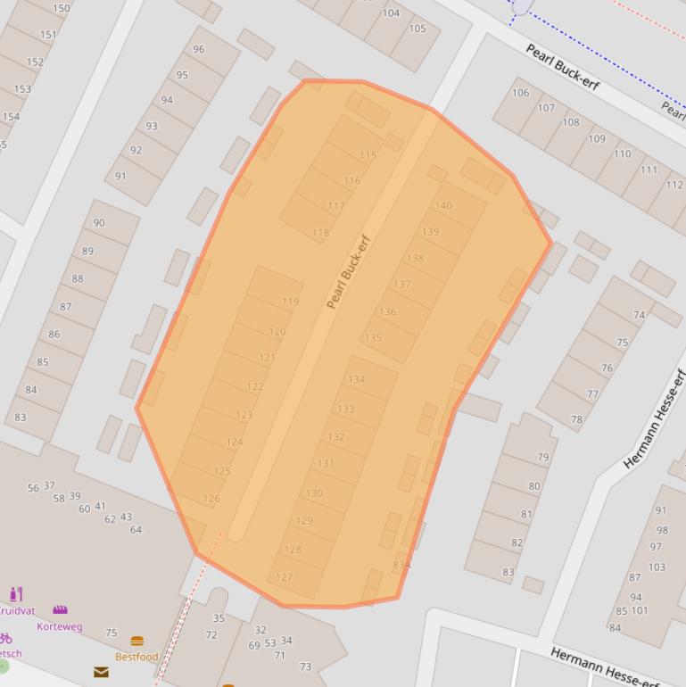 Kaart van postcodegebied 3315BC.