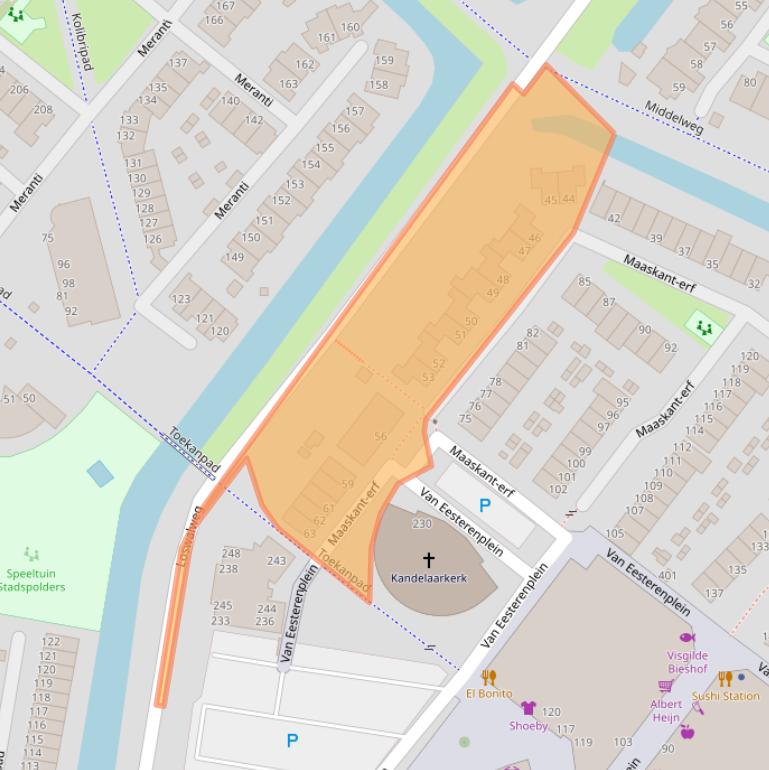 Kaart van postcodegebied 3315KL.