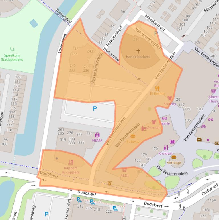 Kaart van postcodegebied 3315KW.