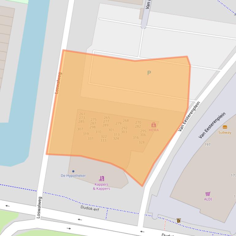 Kaart van postcodegebied 3315KX.