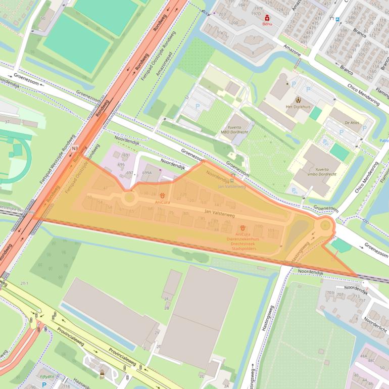 Kaart van postcodegebied 3315LG.