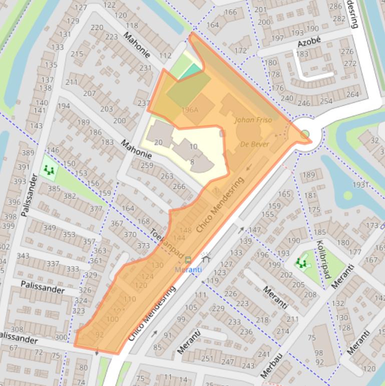 Kaart van postcodegebied 3315MB.