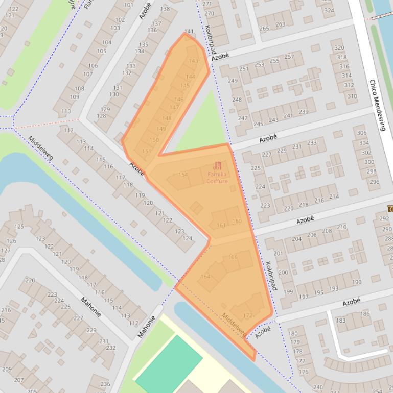 Kaart van postcodegebied 3315NC.