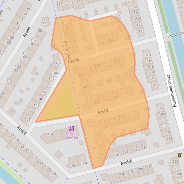 Kaart van postcodegebied 3315NS.