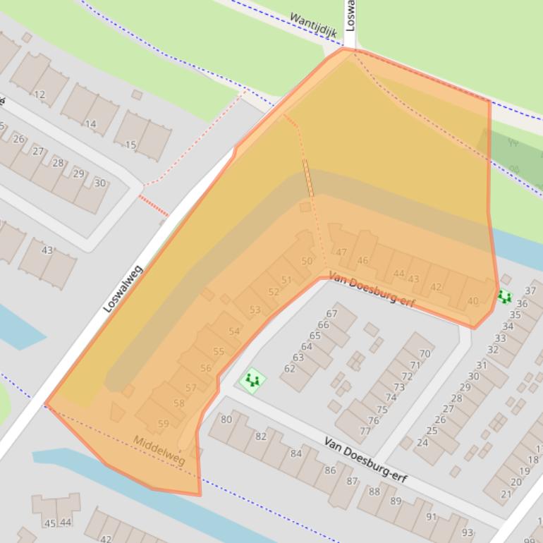 Kaart van postcodegebied 3315RB.