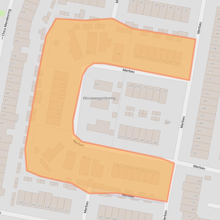 Kaart van postcodegebied 3315RJ.