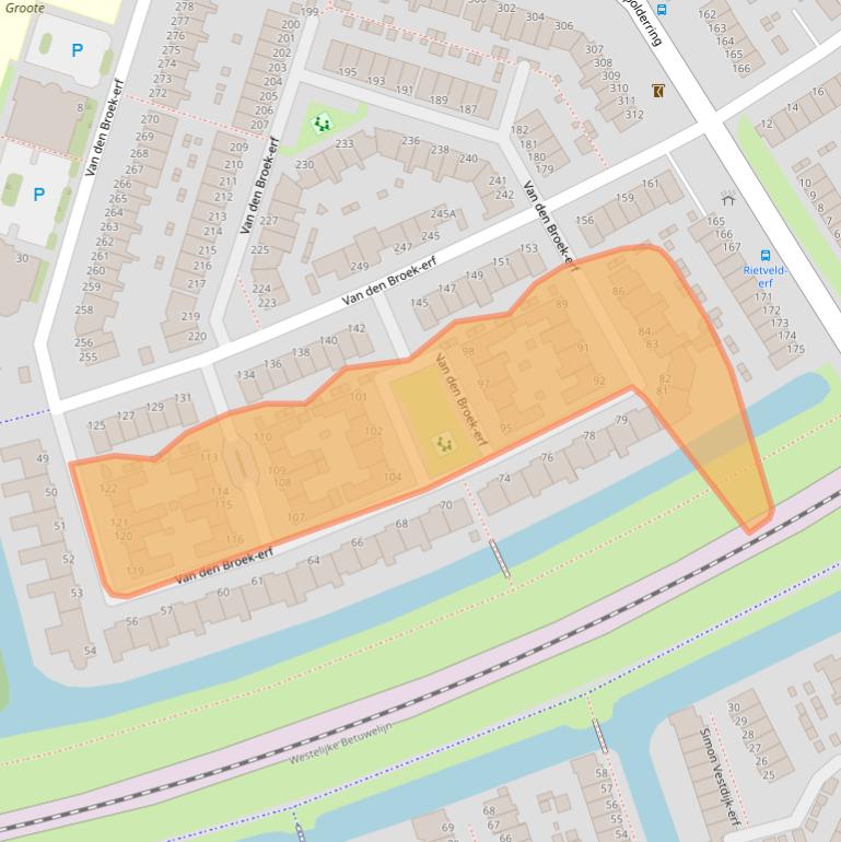 Kaart van postcodegebied 3315SG.