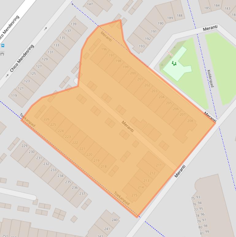 Kaart van postcodegebied 3315TV.