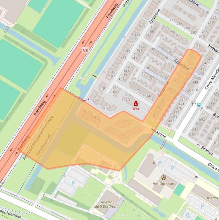 Kaart van postcodegebied 3315WG.