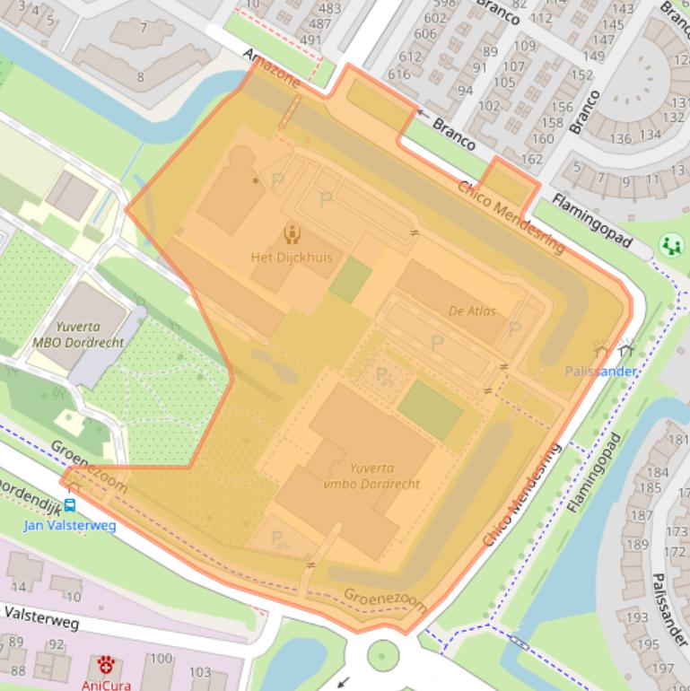 Kaart van postcodegebied 3315WX.
