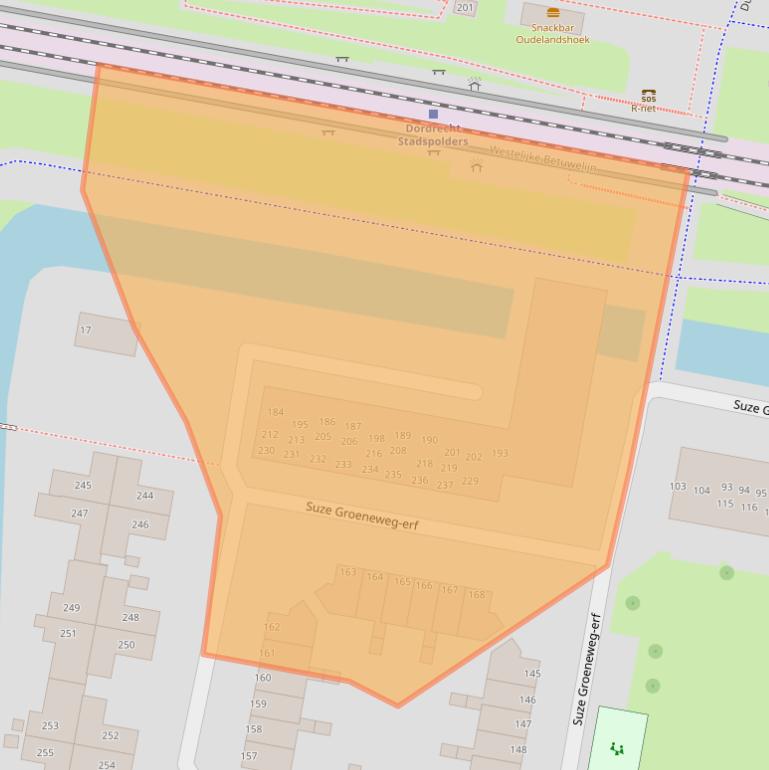 Kaart van postcodegebied 3315XE.
