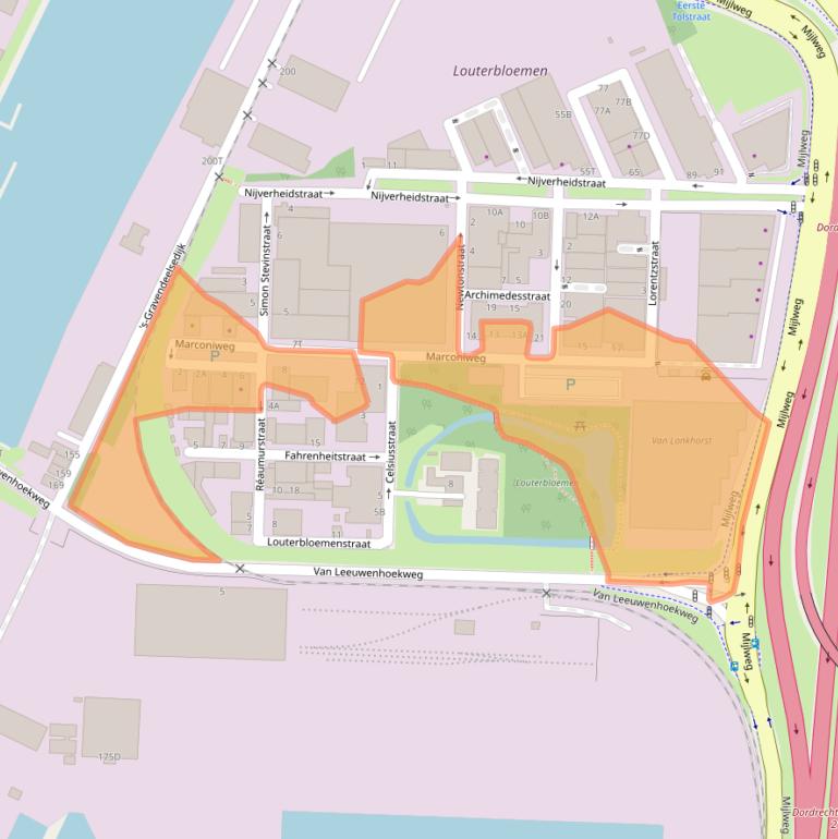 Kaart van postcodegebied 3316AM.