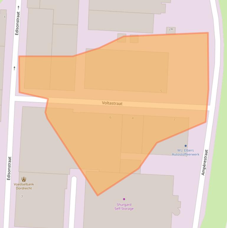 Kaart van postcodegebied 3316AW.