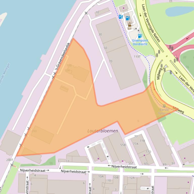 Kaart van postcodegebied 3316AZ.