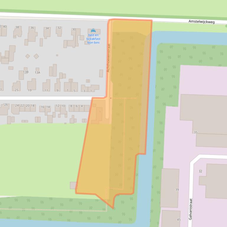 Kaart van postcodegebied 3316BA.