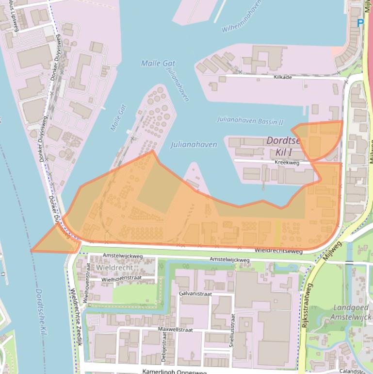 Kaart van postcodegebied 3316BG.