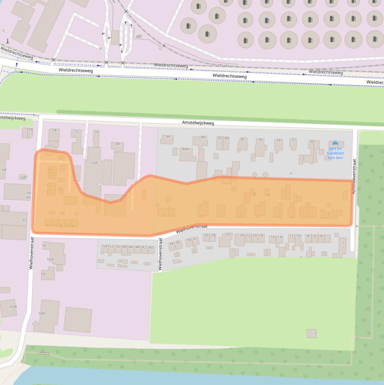 Kaart van postcodegebied 3316BJ.