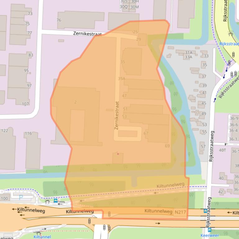 Kaart van postcodegebied 3316BZ.