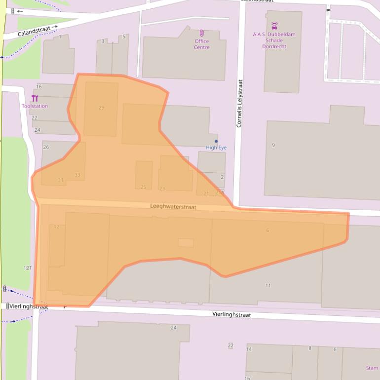 Kaart van postcodegebied 3316EC.