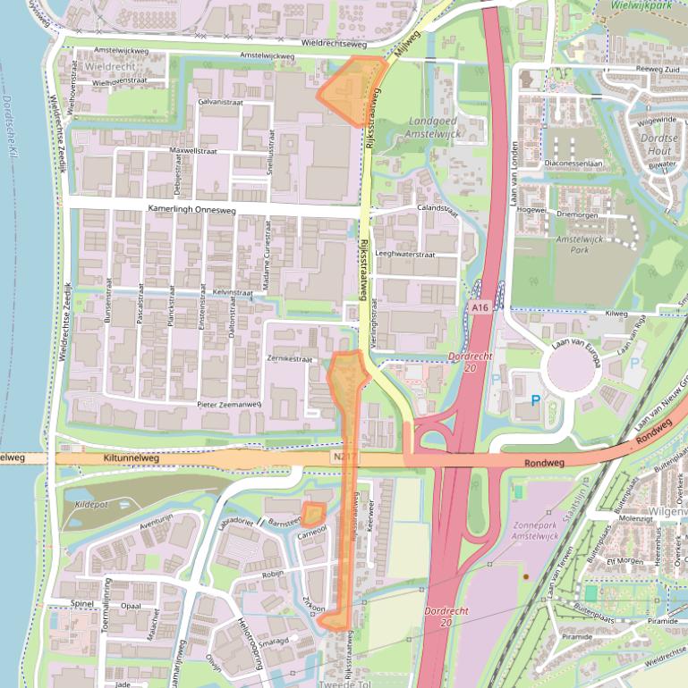 Kaart van postcodegebied 3316EE.