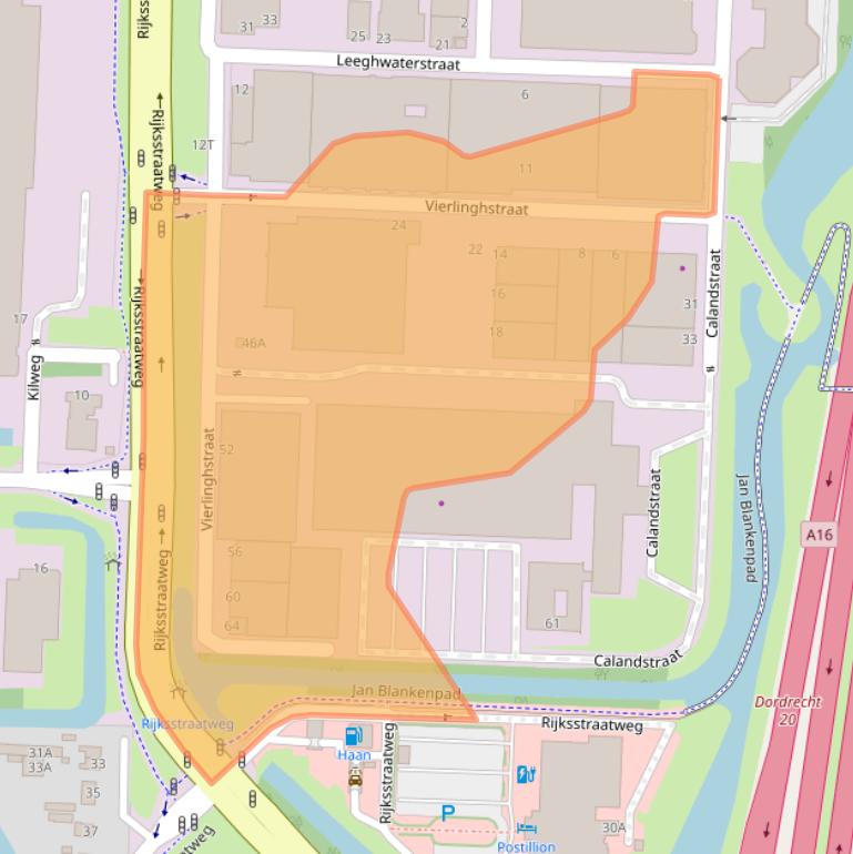 Kaart van postcodegebied 3316EL.