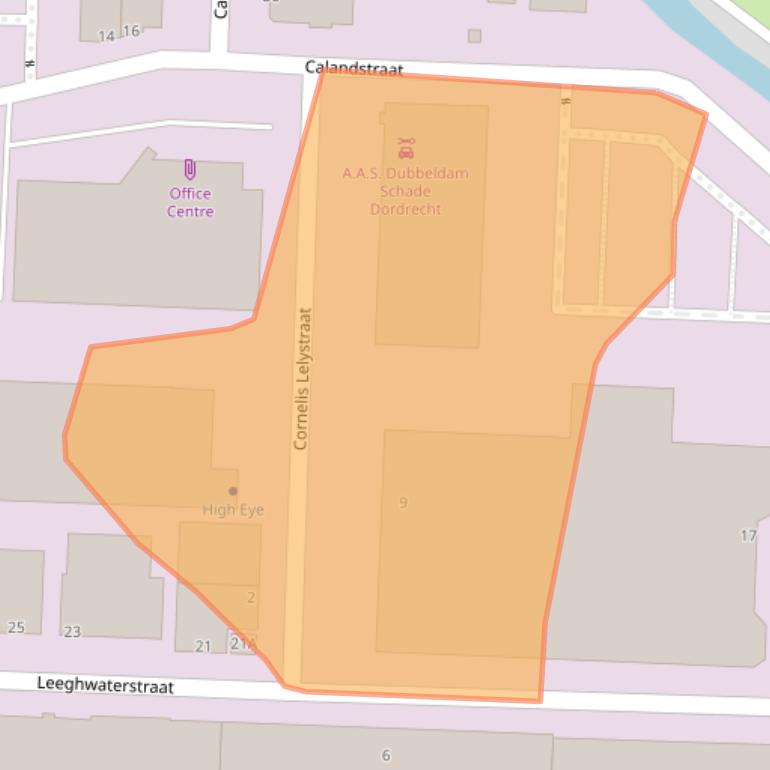 Kaart van postcodegebied 3316ET.