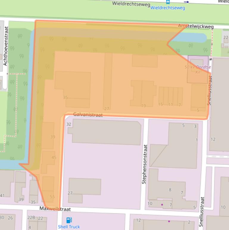 Kaart van postcodegebied 3316GH.