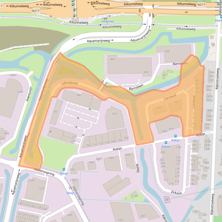 Kaart van postcodegebied 3316KC.