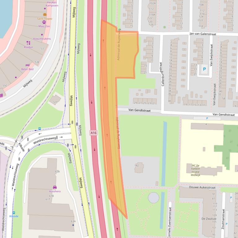 Kaart van postcodegebied 3317AB.