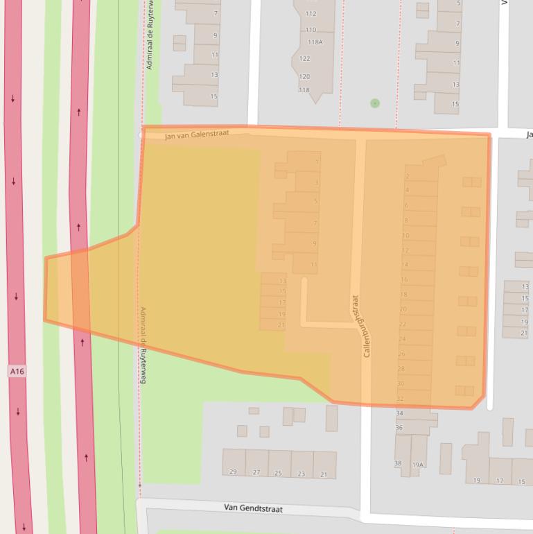 Kaart van postcodegebied 3317AK.