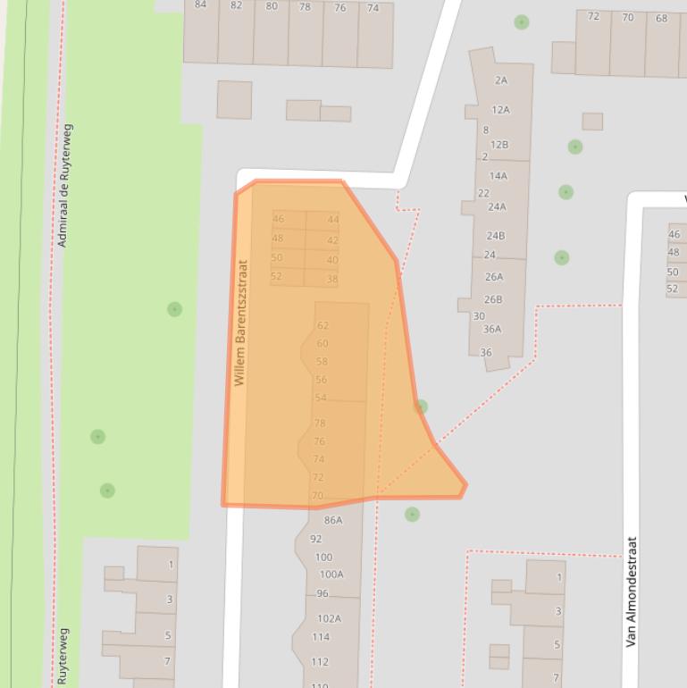 Kaart van postcodegebied 3317AX.