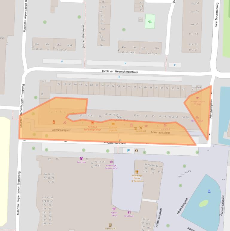 Kaart van postcodegebied 3317BA.