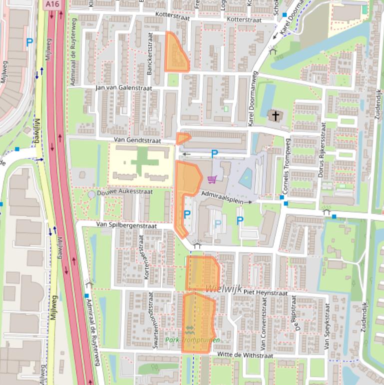 Kaart van postcodegebied 3317BT.