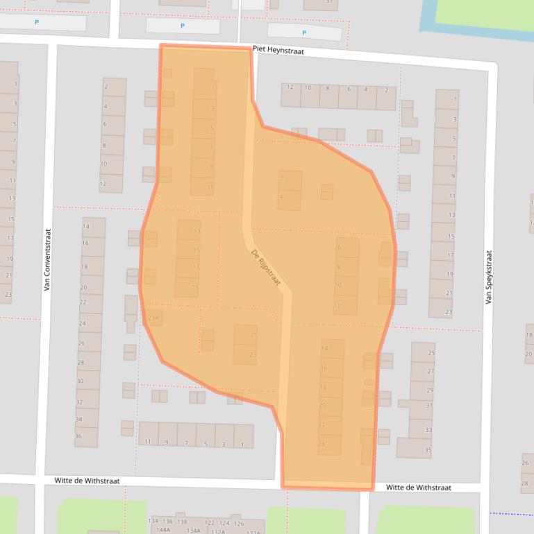 Kaart van postcodegebied 3317CA.