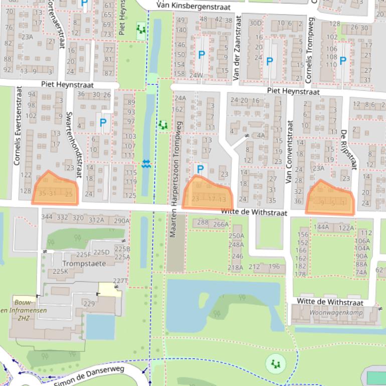 Kaart van postcodegebied 3317CL.
