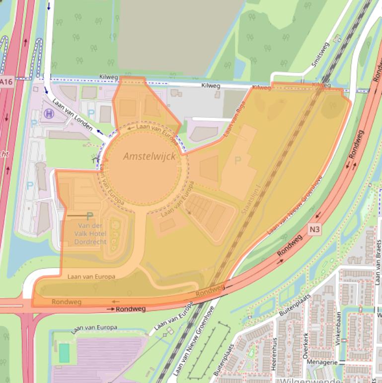 Kaart van postcodegebied 3317DB.