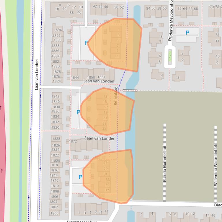 Kaart van postcodegebied 3317DC.