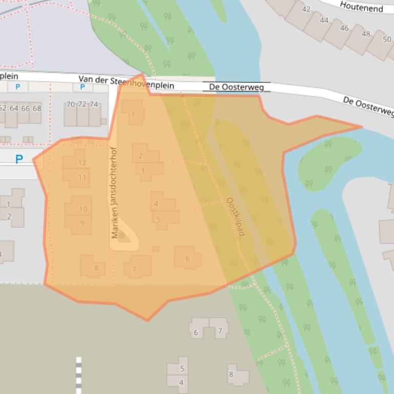 Kaart van postcodegebied 3317DG.