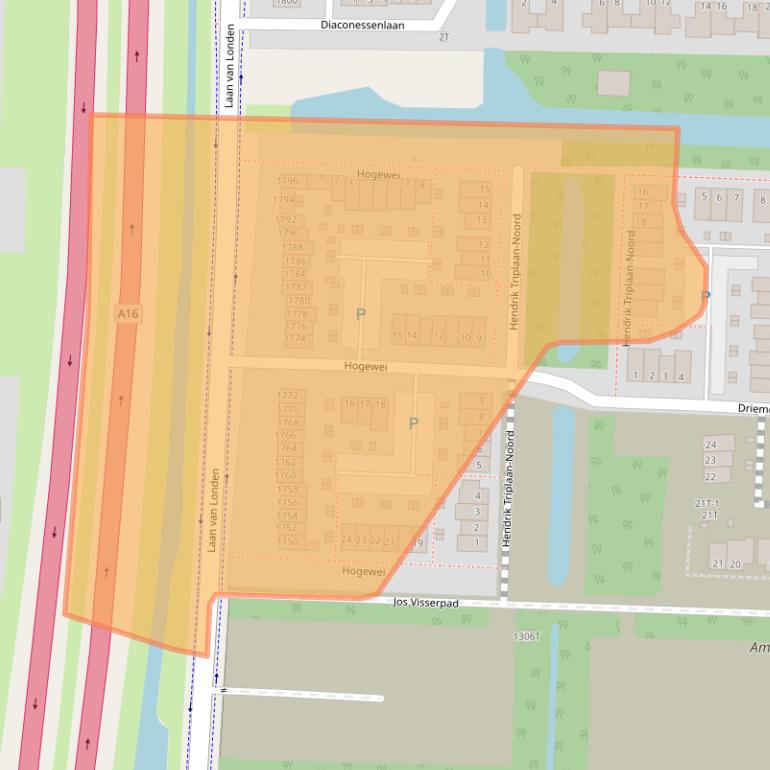 Kaart van postcodegebied 3317DN.