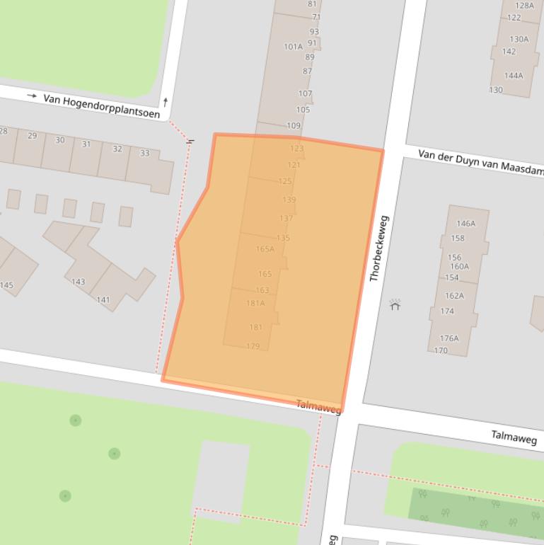 Kaart van postcodegebied 3317EC.