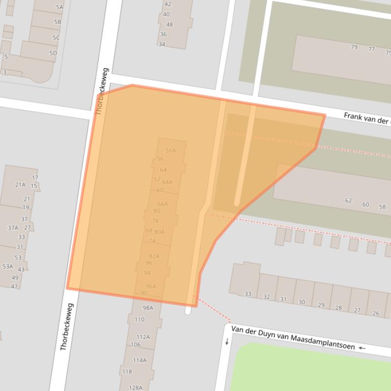 Kaart van postcodegebied 3317EJ.