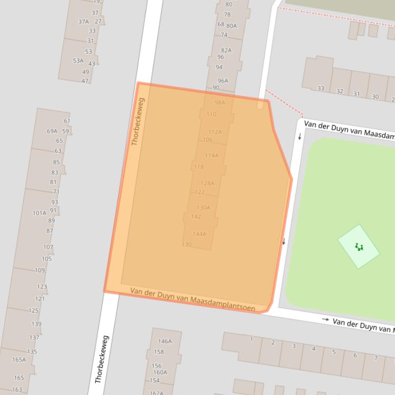 Kaart van postcodegebied 3317EK.