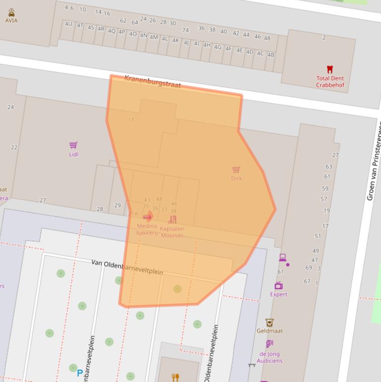 Kaart van postcodegebied 3317ER.