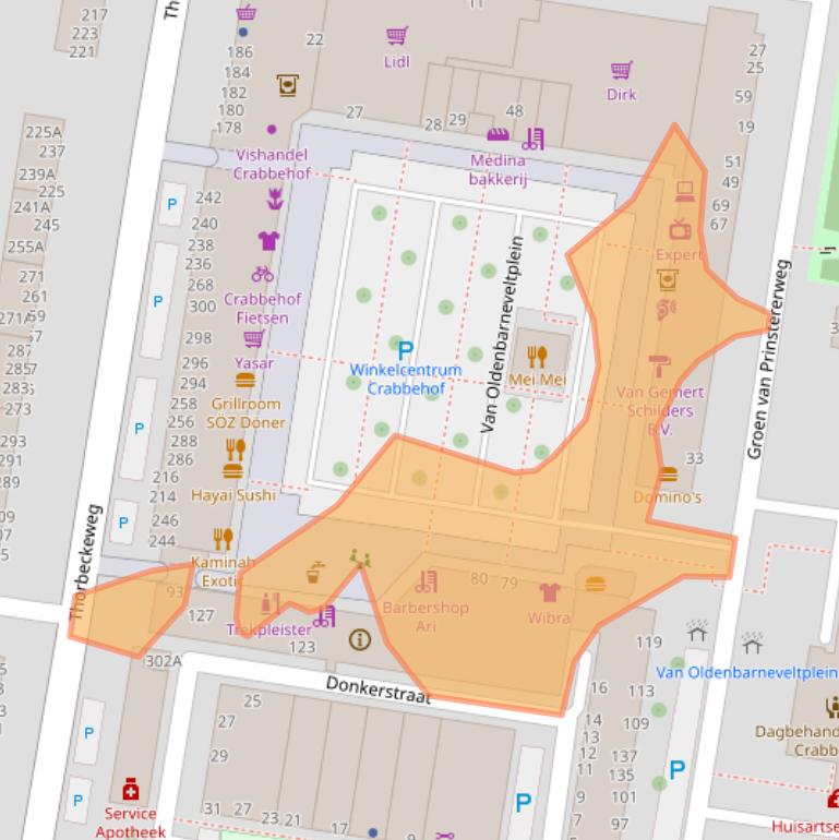 Kaart van postcodegebied 3317ES.