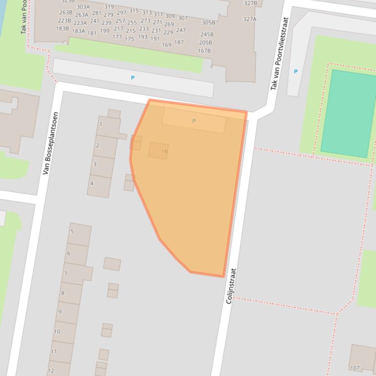 Kaart van postcodegebied 3317GA.