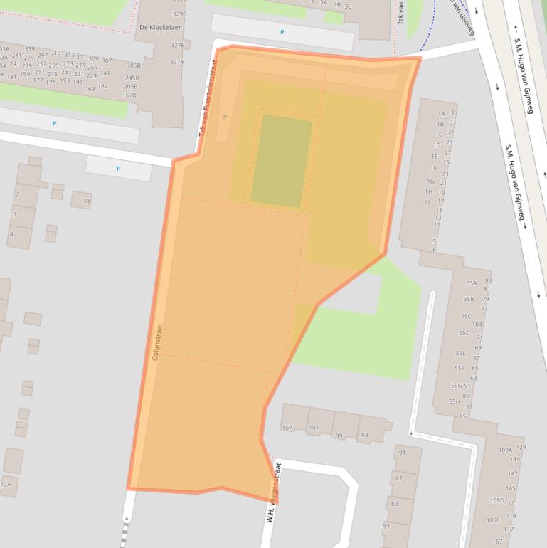 Kaart van postcodegebied 3317GG.