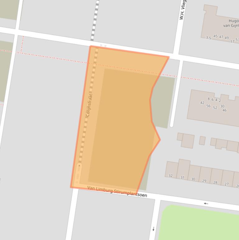 Kaart van postcodegebied 3317GJ.