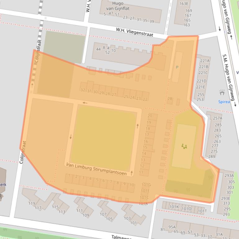 Kaart van postcodegebied 3317GP.