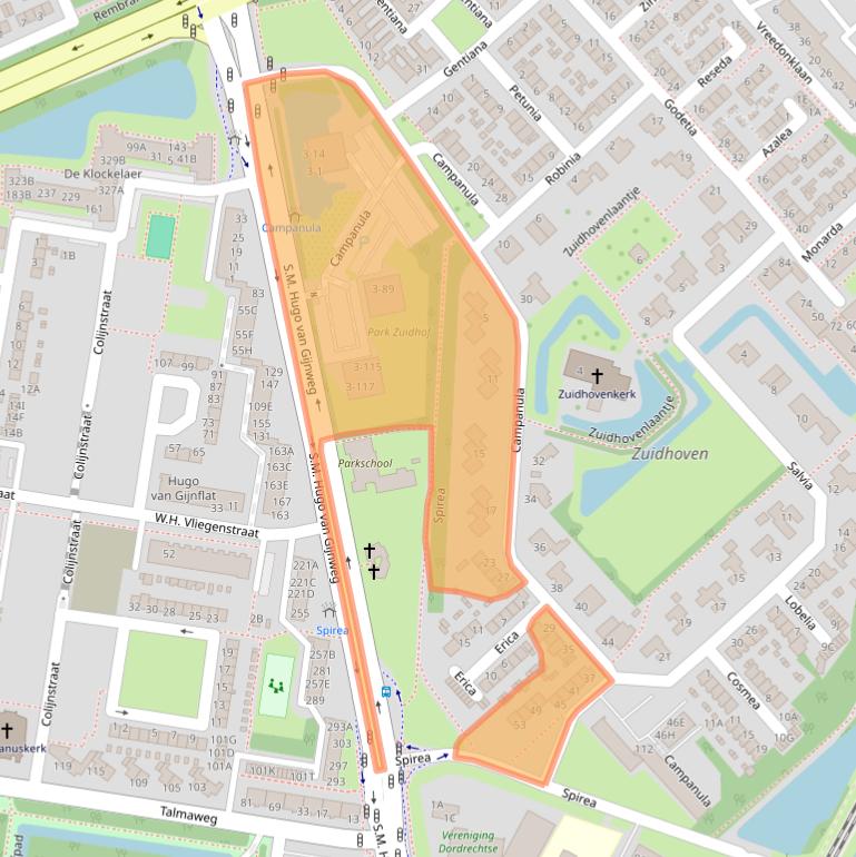 Kaart van postcodegebied 3317HB.