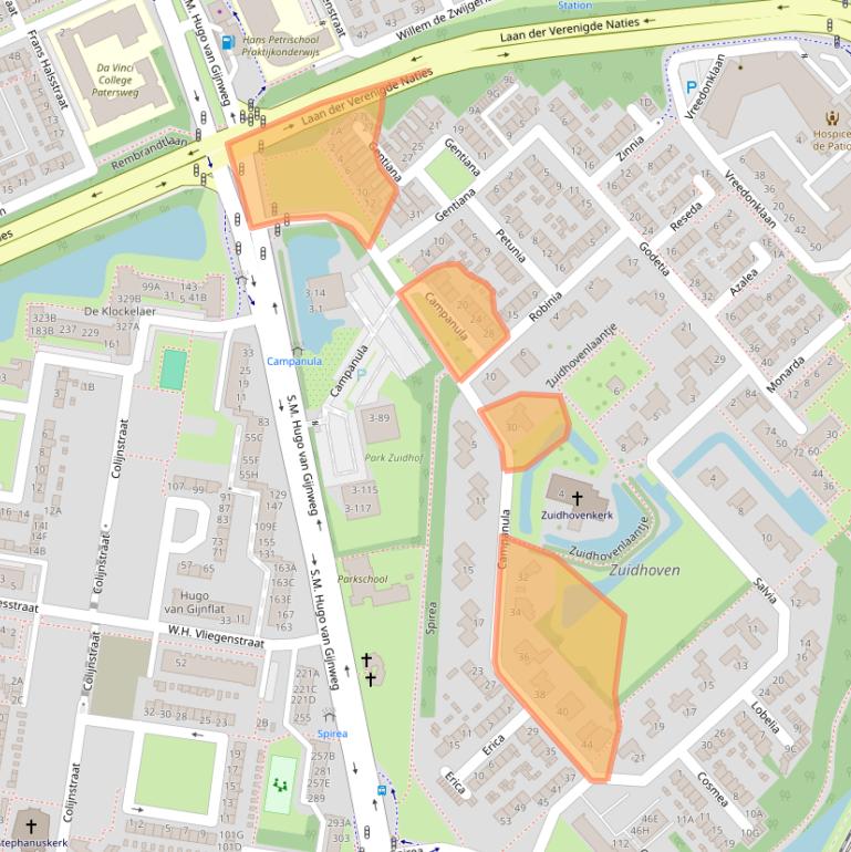 Kaart van postcodegebied 3317HC.